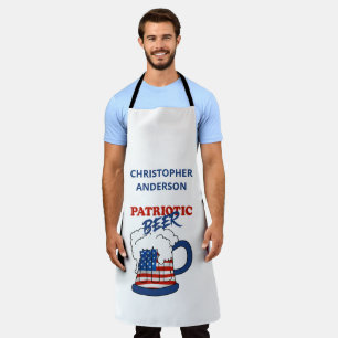 Delantal Personalizado de cerveza patriótico