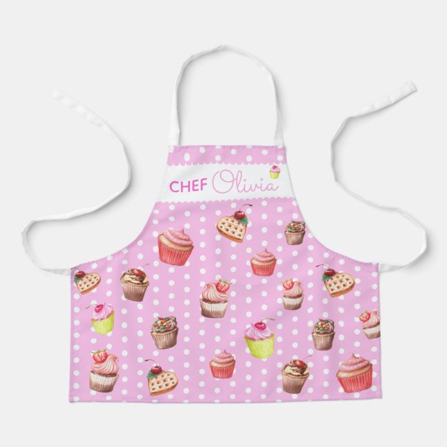 Delantal Personalizado de Chef para Cupcake de Lun (Anverso)