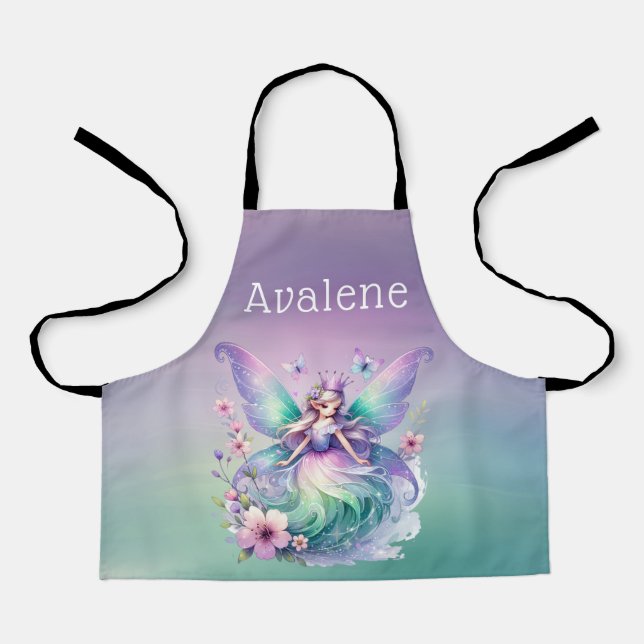 Delantal Personalizado de Chicas Princesas de la Mariposa V (Anverso)