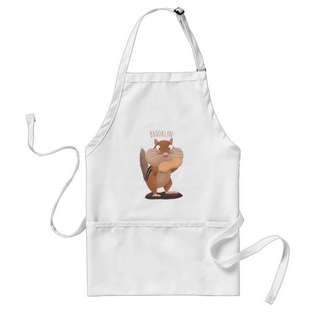 Delantal Personalizado de chipmunk de grandes mejillas grac (Frente)