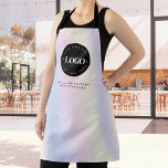 Delantal Personalizado de círculo redondo logotipo de la em<br><div class="desc">Promociona tu negocio con este elegante delantal,  con fondo holográfico,  logotipo personalizado y texto. Añade fácilmente tu logotipo y otra información haciendo clic en la opción "personalizar".</div>