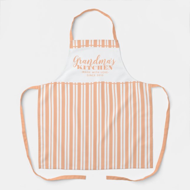 Delantal Personalizado de cocina de la abuela Naranja de ca (Anverso)