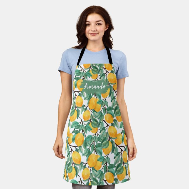 Delantal Personalizado de cocina de limón Apron, corazón, b (Gastado)