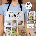 Delantal Personalizado de Collage de fotos del CHEF 18 de F<br><div class="desc">Crea un delantal de collage de fotos en color personalizado con 18 fotos y personalizado con un nombre y un CHEF FAMILIAR. CAMBIOS: Cambie el color del fondo blanco y/o cambie el estilo de fuente del texto, el tamaño, el color o la posición o el color gráfico FAMILIAR en EDIT....</div>