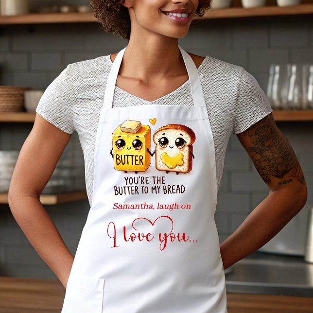 Delantal Personalizado de Comida Divertida Mejor R (Funny Foods Personalized Best Valentine Gift Apron)