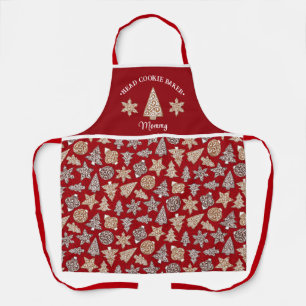 Delantal Personalizado de Cookie Baker, jefe de Navidades p