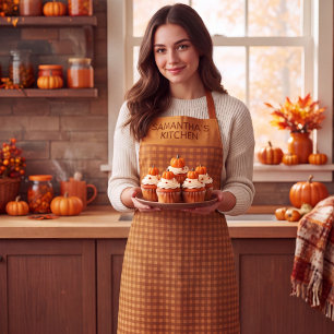 Delantal Personalizado de Cuadros de Calabaza Clás