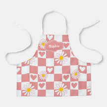 Delantal Personalizado de Cuadros Rosados