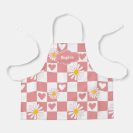 Delantal Personalizado de Cuadros Rosados