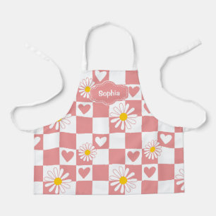 Delantal Personalizado de Cuadros Rosados