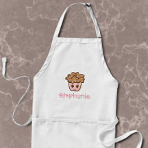 Delantal Personalizado de Cupcake Kawaii con Nombr
