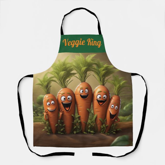 Delantal personalizado de diversión "Veggie King" Chef Apro (Anverso)