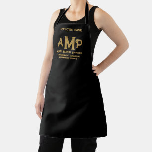 Delantal personalizado de empresa en negro y dorad