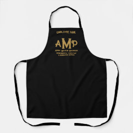 Delantal personalizado de empresa en negro y dorad