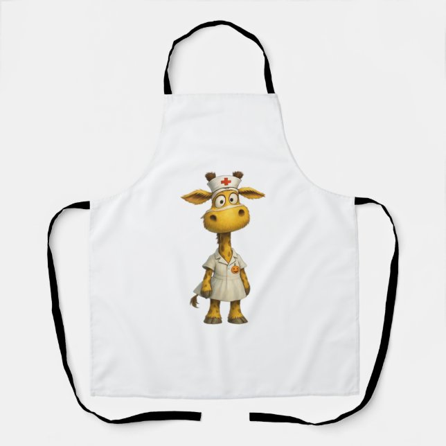 Delantal Personalizado de enfermería de Giraffe - Héroe de  (Anverso)
