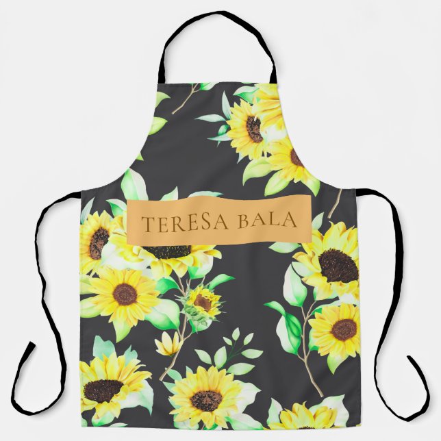 Delantal Personalizado de Flores Pastel Modernas (Anverso)