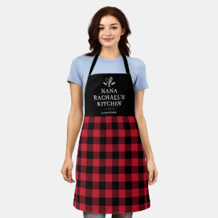 Delantal Personalizado de granja de búfalos negros y rojos
