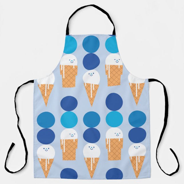 Delantal Personalizado de helado de vintage sin foco (Anverso)