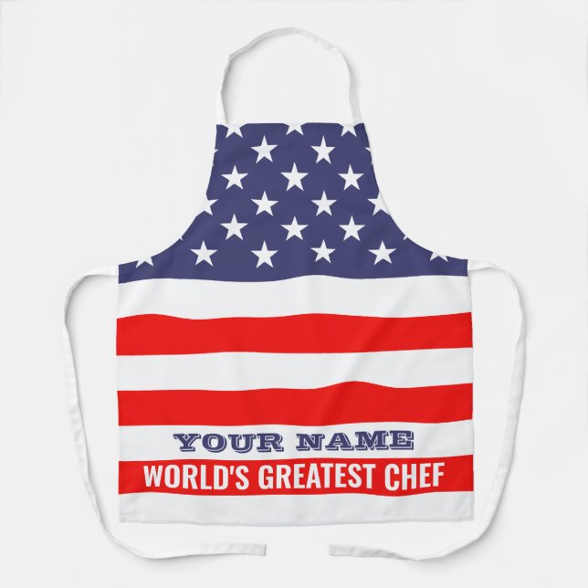 Delantal Personalizado de la bandera de los Estados Unidos  (Anverso)