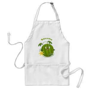 Delantal Personalizado de la sandía sonriente alegre
