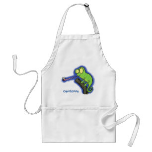 Delantal Personalizado de lagarto de camaleón verde lindo