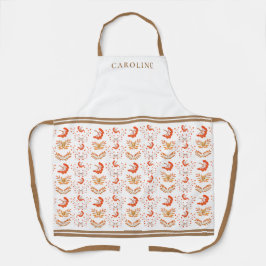 Delantal Personalizado de las Berries y las hojas de otoño 