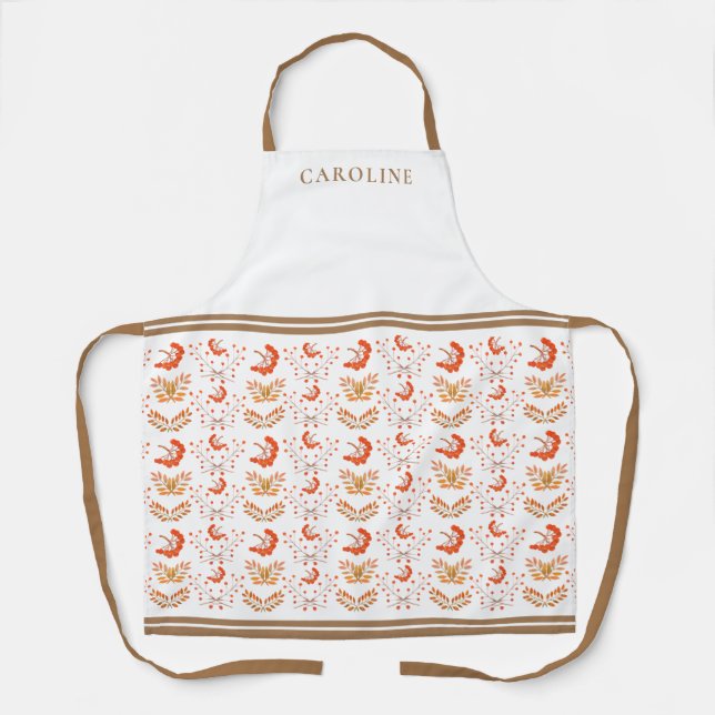 Delantal Personalizado de las Berries y las hojas de otoño  (Anverso)