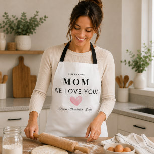 Delantal Personalizado de Mamá Te Amamos de Moda