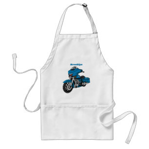 Delantal Personalizado de moto azul feliz