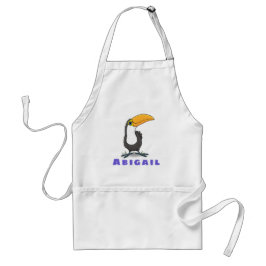 Delantal Personalizado de pájaro exótico, alegre y alegre