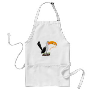 Delantal Personalizado de pájaro safari de buey amarillo di