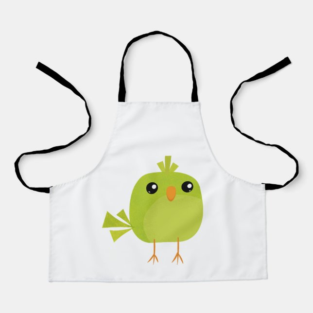 Delantal Personalizado de pájaro verde (Anverso)