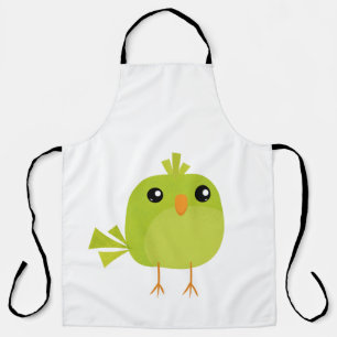 Delantal Personalizado de pájaro verde