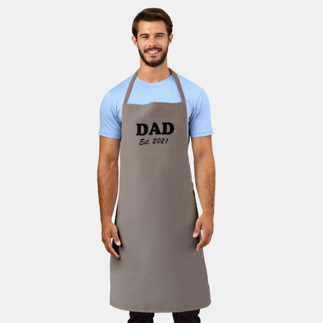 Delantal Personalizado de papá Fecha establecida barbacoa d (Gastado)