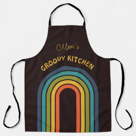 Delantal personalizado de patrón Verde azulado Naranja Brow