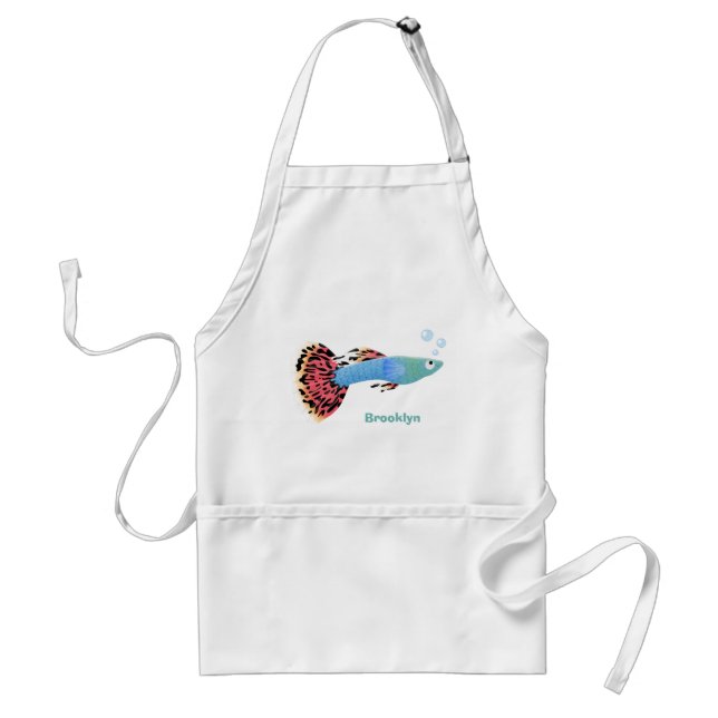 Delantal Personalizado de peces tropicales adormilados (Frente)