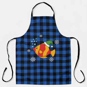 Delantal Personalizado de peces tropicales de Navidad en pa
