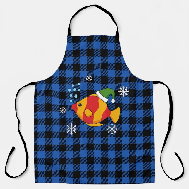 Delantal Personalizado de peces tropicales de Navidad en pa (Anverso)