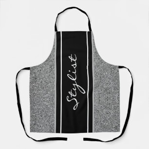 Delantal Personalizado de Purpurina moderno estilo cabello 