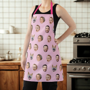 Delantal Personalizado de regalo familiar foto de cara , 4