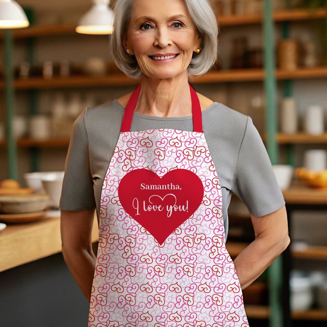 Delantal personalizado de San Valentín para cocina (Love Filled Kitchen Personalized Valentine Apron)