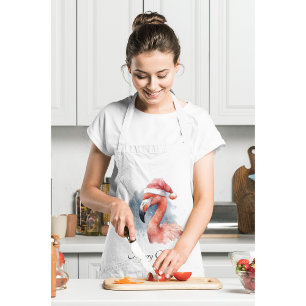 Delantal Personalizado de Santa Claus Snowbird Flamingo