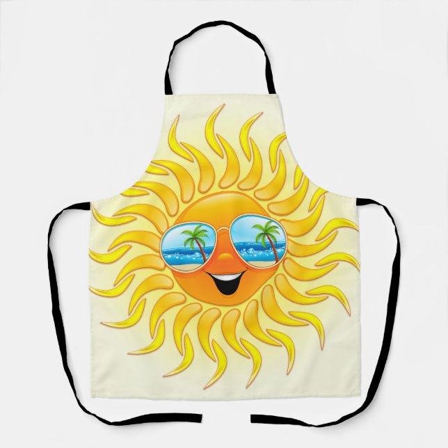Delantal Personalizado de sol de verano con gafas de sol (Anverso)