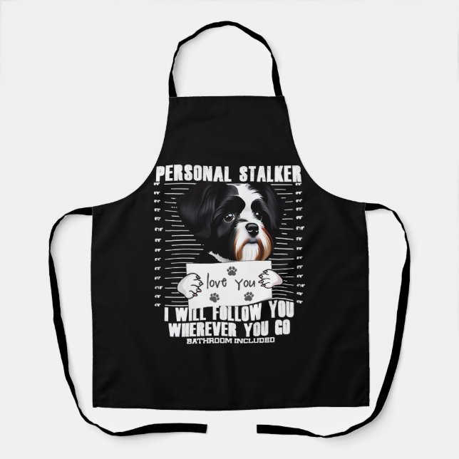 Delantal Personalizado de Stalker de Havanese Dog Funny (Anverso)
