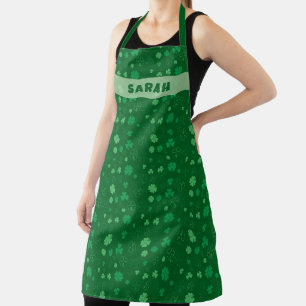 Delantal Personalizado de Suerte Verde Oscuro con 