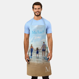 Delantal Personalizado de tu foto aérea con nombre y carta