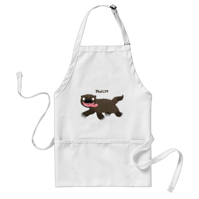 Delantal Personalizado de un animal lobverino hambriento (Frente)