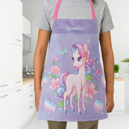 Delantal Personalizado de Unicornio Adorable para