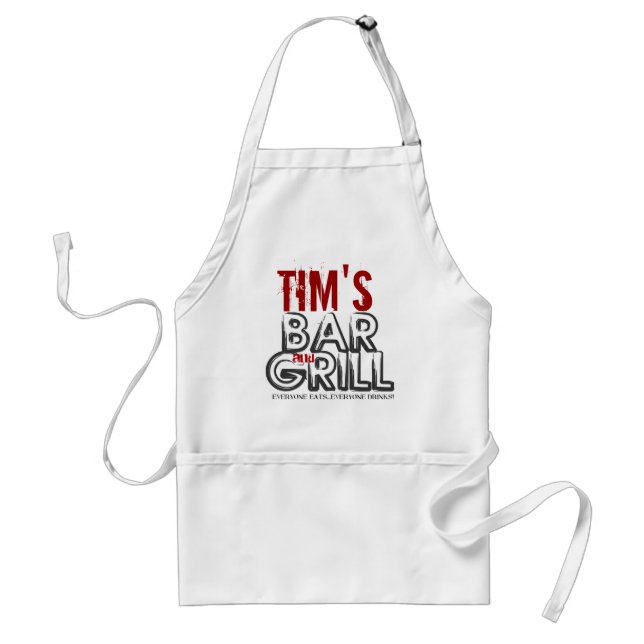 Delantal personalizado del bar y grill (Frente)
