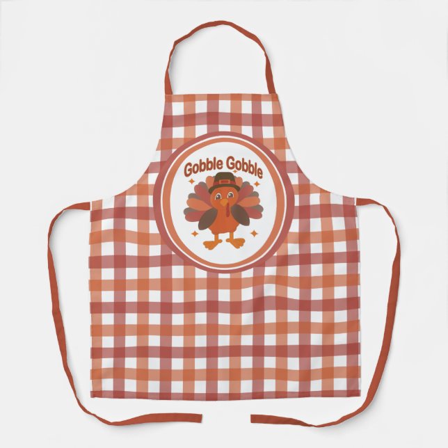 Delantal Personalizado del Día de Acción de Gracias Turquía (Anverso)